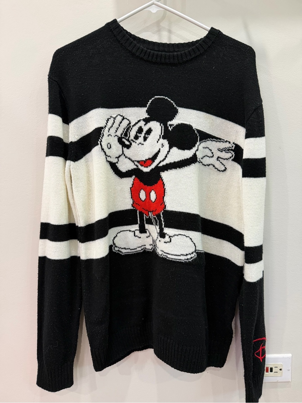 Divided Black & Cream Mickey Mouse Crewneck Sweater - Picture 2 of 3